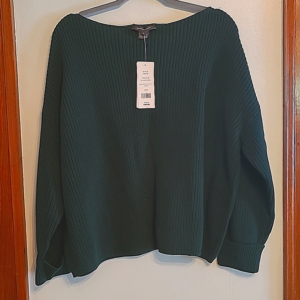 French Connection Hunter Green Sweater Size Large